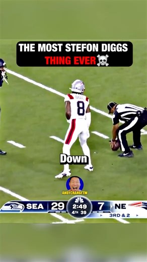 Stefon Diggs TOTALLY forgot the Patriots were down 22 with 3 min left 🤦‍♂️ Truly one of the Stefon Diggs moments of all time 😂 #fypシ゚viralシ #NFL #superbowl #stefondiggs #fyp | Andy Cook