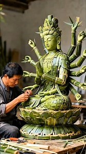 This cool sculpture is made from unique bamboo