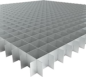 KASTLITE Aluminum Egg Crate Grill, 2'x2' Mill Finish Metal Lighting Eggcrate Filter, 1/2"x1/2"x1/2" Grid Cell Size - Ceiling Light Diffuser, Air Vent Cover, DIY HVAC Grille & Crawlspace Cover, 2-Pack