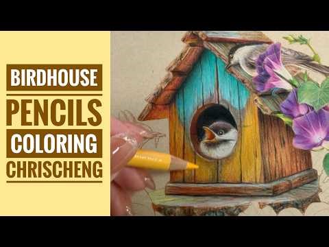 BIRD HOUSE Pencils Coloring | Part 2 - From "The Nest of Morning Light" | Chris Cheng