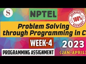 Problem solving through Programming In C || NPTEL week 4 Programming answers #nptel #skumaredu