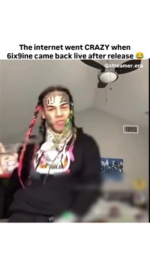 Streamer.Era on Instagram: "Love him or hate him… everybody still tuned in 😂 Never forget when 6ix9ine went live as soon as he was released and broke the record for live viewers 😭😂😂 In June 2020, just weeks after being released from federal prison, 6ix9ine shattered Instagram Live records by pulling in over 2 million concurrent viewers, making it the most-watched IG Live at the time. The livestream marked his first public appearance since his release and instantly became a cultural moment, d