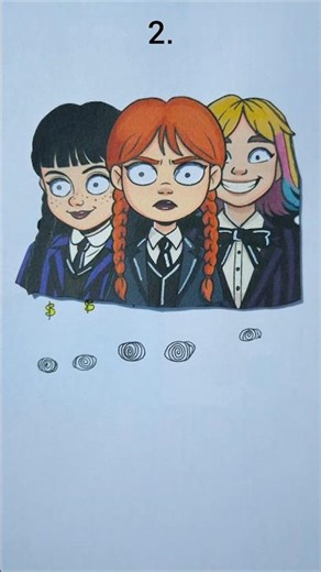 Wednesday X Enid X Agnes /Comment your favorite eyes ❓️🤔 #art #wednesday #Enid