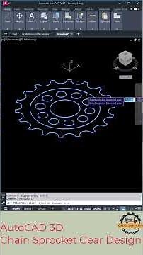 Chain Sprocket Gear Design in AutoCAD 3D | AutoCAD 3D Modeling Tutorial #shorts