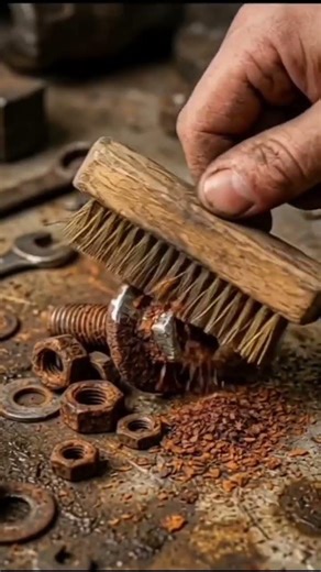 Satisfying Rust Removal with Wire Brush | Macro Metal Cleaning