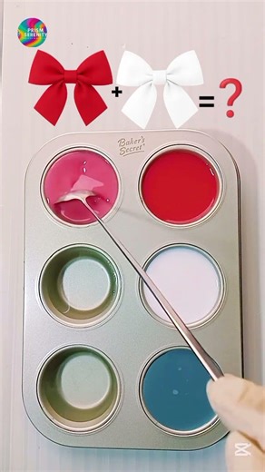 🎨 Mixing Scarlet Red, Titanium White & Dusty Teal Blue | 3 Bold & Elegant Color Combinations! ✨