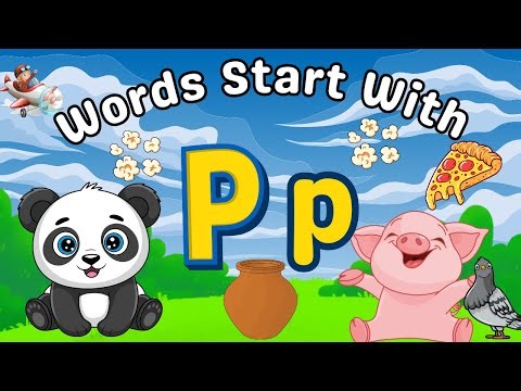 Words Start With Letter " P " | Kids Vocabulary | Funny with Bunny