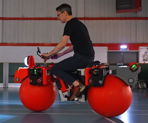 James Bruton's Self-Balancing Bike Has Big Balls