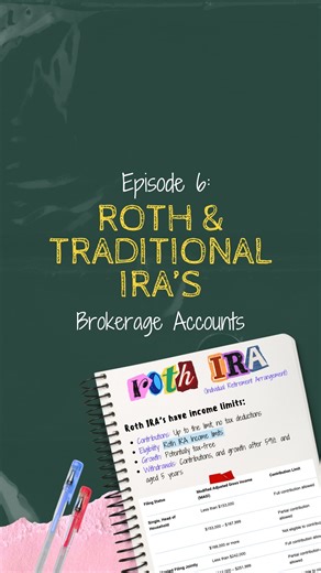 Jessica Inskip on Instagram: "What is the difference between a Roth IRA and a traditional IRA? It all really comes down to taxes. Both grow tax deferred. A Roth IRA is taxed at the time of contribution and a Traditional IRA is taxed at the time of withdrawal! Comment your questions ⬇️⬇️⬇️ We are going over brokerage firms next! 🍎👩‍🏫💯"