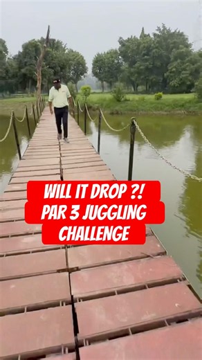 Can I cross the water without dropping the ball? #golf #challenge #shorts