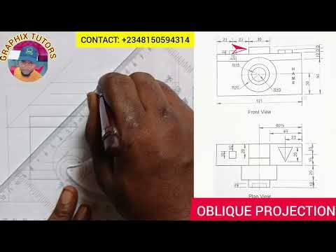 Step by step Guide: Transformation of Orthographic To (Oblique cavalier) projection 