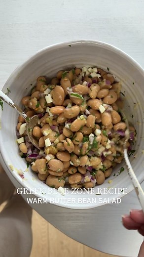 Greek Blue Zone Warm Butter Bean Salad Recipe for Longevity