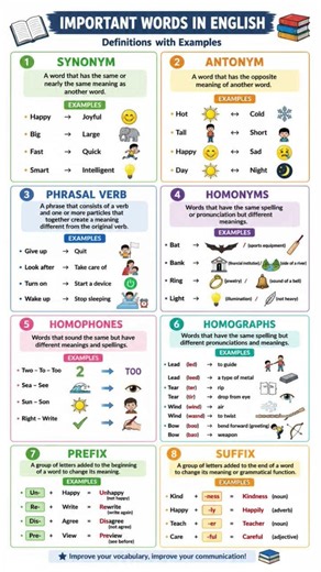 English Grammar with Examples | Synonyms, Antonyms, Homophones & Homograph and more😊✍️ New shorts💤