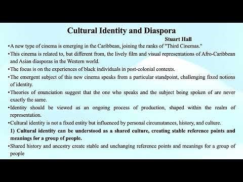 Stuart Hall's "Cultural Identity and Diaspora" (Summary/Notes)