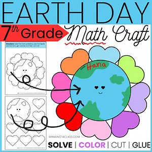Earth Day Math Craft | 7th Grade Math Activity | Earth Day Bulletin Board