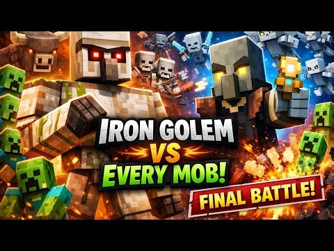 😱 Iron Golem vs Every Mob | Last Fight Shocked Me! 😳 Minecraft