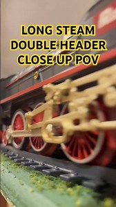 LONG DOUBLE HEADER model steam train #modeltrains #trainlayout #steamengine #railroad #shorts #fyp