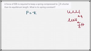 If d=0.75 ft and the spring has an unstretched length of 1 ft, determine the force F required for equilibrium. | Numerade