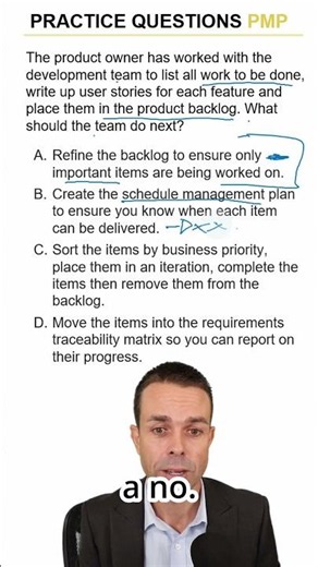 PMP Practice Question #022 - In an Agile Team