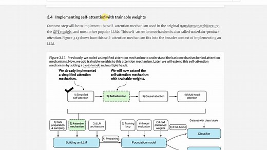 Build a LLM from scratch, Ch3 p2, 自注意力机制(2): 可训练权重, Causal Attention