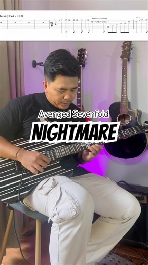 Nightmare - Avenged Sevenfold Solo Tutorial + Tab #avengedsevenfold #synystergates #nighmaresolo