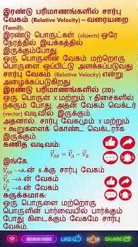 🎬 Title (Tamil): இரண்டு பரிமாணங்களில் சார்பு வேகம் | Relative Velocity in 2D (Easy Explanation)