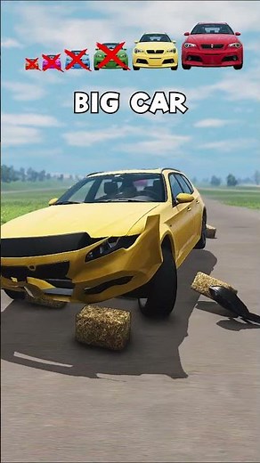 Big and Small Cars 🚘 vs Haystacks🔥 #beamng #shorts