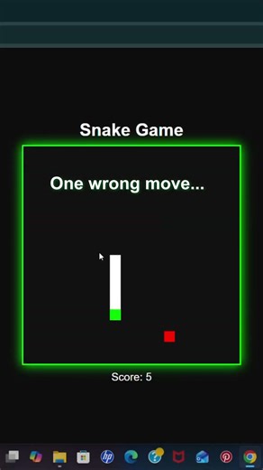 I Made a Snake Game Using JavaScript 😳🐍 #shorts #codinggeometry #coding