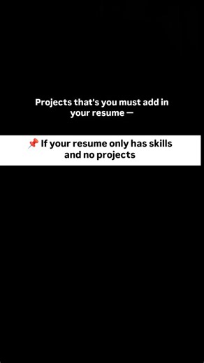 𝗖𝗼𝗱𝗶𝗻𝗴 𝗿𝗲𝘀𝗼𝘂𝗿𝗰𝗲𝘀 • 𝗙𝘂𝗹𝗹𝘀𝘁𝗮𝗰𝗸🧑‍💻 on Instagram: "Projects That Will Instantly Level Up Your Resume! If your resume only has skills and no projects… you’re already behind 👀 ✅ Add real-world projects ✅ Show what you can build, not just what you know ✅ Make recruiters say: “This candidate is different!” 🔁 Save this • 📤 Share with friends • ✅ Follow @decode_leox for more career hacks #ResumeBoost #ProjectIdeas #CodingProjects #HireMe #TechCareer #SoftwareDeveloper #ResumeT