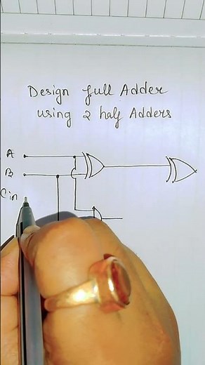 Designing full Adder using 2 half adders #electronics #engineering #maths #btech #polytechnic #viral