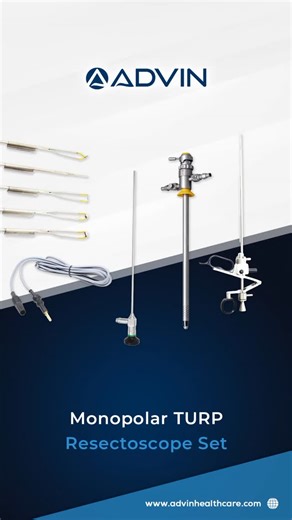 Advin Urology on Instagram‎: "Advin Monopolar TURP Resectoscope Set (Storz Compatible) Complete solution for precise resection and coagulation during transurethral prostate procedures, fully compatible with Karl Storz systems. ✔️ Smooth & Stable Resection Control ✔️ High-Precision Monopolar Working System ✔️ Storz Compatible Design for Seamless Integration Also known as: Monopolar TURP Set, Storz Compatible TURP Resectoscope, TURP Resectoscope System, Monopolar Resectoscope Set, Transurethral Re