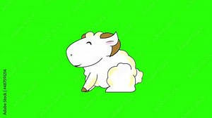 Cartoon Sheep Animation with Green Screen