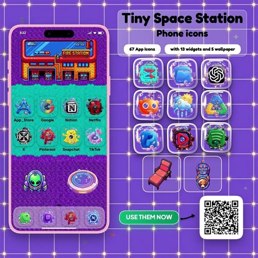Cute Space iPhone App Icons 🚀 | Space Aesthetic Home Screen, Widgets & Wallpapers