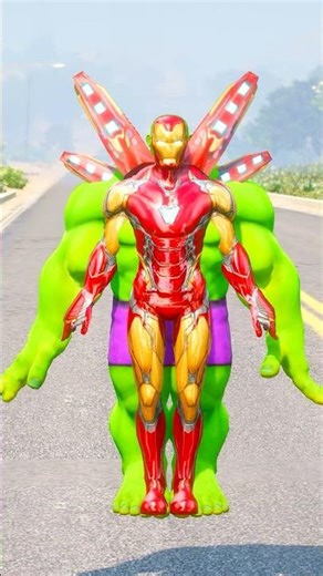 Iron Man + Hulk = IRON HULK! 💚🔥 Epic Revenge Scene in GTA 5 #shorts