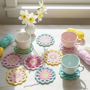 Crochet Pattern for Coaster and Coaster Holder - PDF ONLY - Etsy