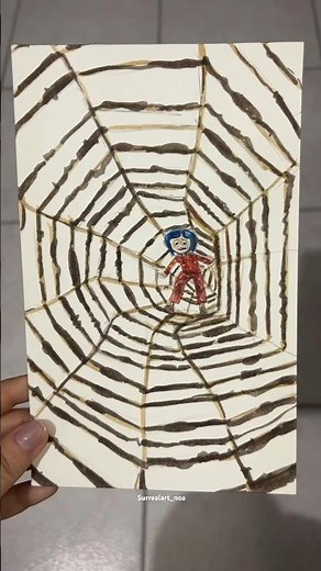 I drew the SPIDER WEB scene from Coraline 🕸️🕷️ #coraline #creative #artist