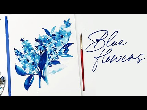 Watercolor Tutorial | How to paint blue flowers