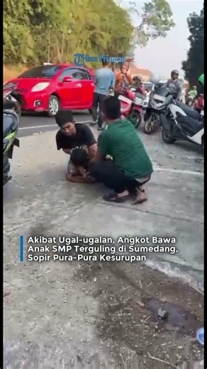 ANGKOT TERGULING USAI UGAL-UGALAN! Sopir Pura-Pura Kesurupan di Sumedang, 3 Pelajar Luka Parah