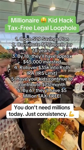 How I’d build tax-free wealth for my kid 👇 1️⃣ Google: “Open a 529 plan in (your state)” You can usually open one directly through your state’s official 529 website in minutes. 2️⃣ Fund it consistently. Even $50–$75/month adds up over 18 years. 3️⃣ Inside the 529, choose simple, low-cost index options. Many plans offer total market or S&P 500 style funds. Examples of broad market ETFs people use in taxable accounts are VOO, VTI, SPY, QQQ (just examples — not financial advice). 4️⃣ If the money 