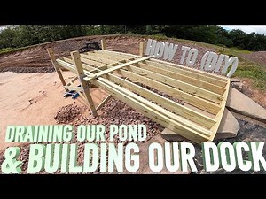 Draining our Pond and BUILDING A DOCK & BEACH (DIY)