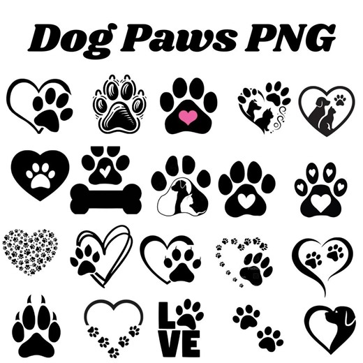 Dog Paws PNG Paw Print Clipart Pet Lover PNG Digital Download - Etsy