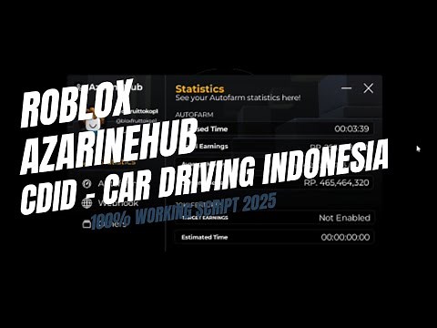 ROBLOX SCRIPT CDID - CAR DRIVING INDONESIA AZARINEHUB 5B/HOUR 100% WORK SAFE (2025)