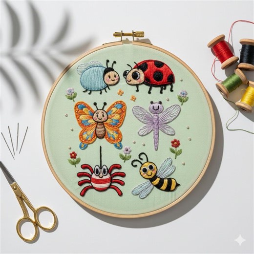 Cute Insects Collection Hand Embroidery Pattern, Insects Embroidery PDF Instant Download - Etsy