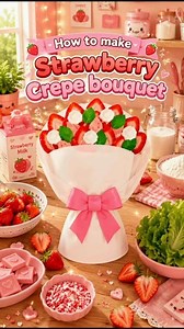 How to make Strawberry Crepe bouquet in craft food Roblox ✨#roblox#craftfood