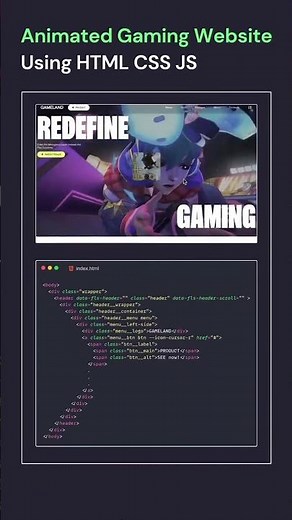 Animated Gaming Website Using HTML CSS JS