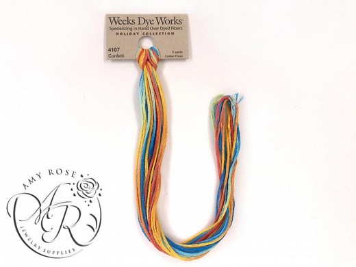 Weeks Dye Works - Confetti 4107 - Rainbow Thread - Variegated - Etsy