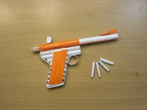 How to make a Paper Gun that Shoots - With Trigger - Easy Paper Pistol Tutorials