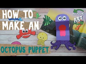 How to make an Octopus puppet - Recycling Artwork - Milk carton