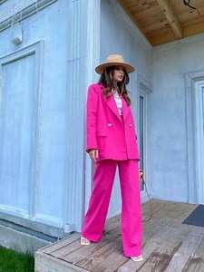 Custom Pink Linen Suit, Women's Blazer and Pants (tailored Fit) - Etsy