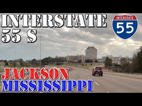 I-55 South - Jackson - Mississippi - 4K Highway Drive
